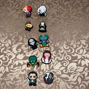 Lot Of 10 Halloween Croc Charms Movie Themed